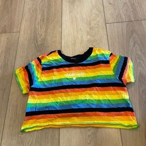 Forever 21 Rainbow Striped Tee